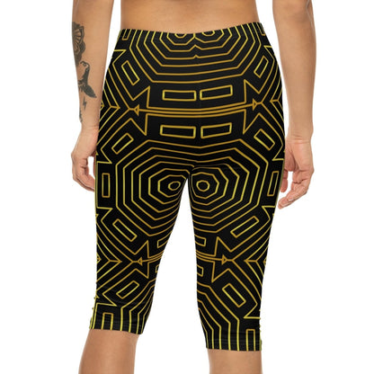 Art Deco Capri Leggings - Earthbound Pacific