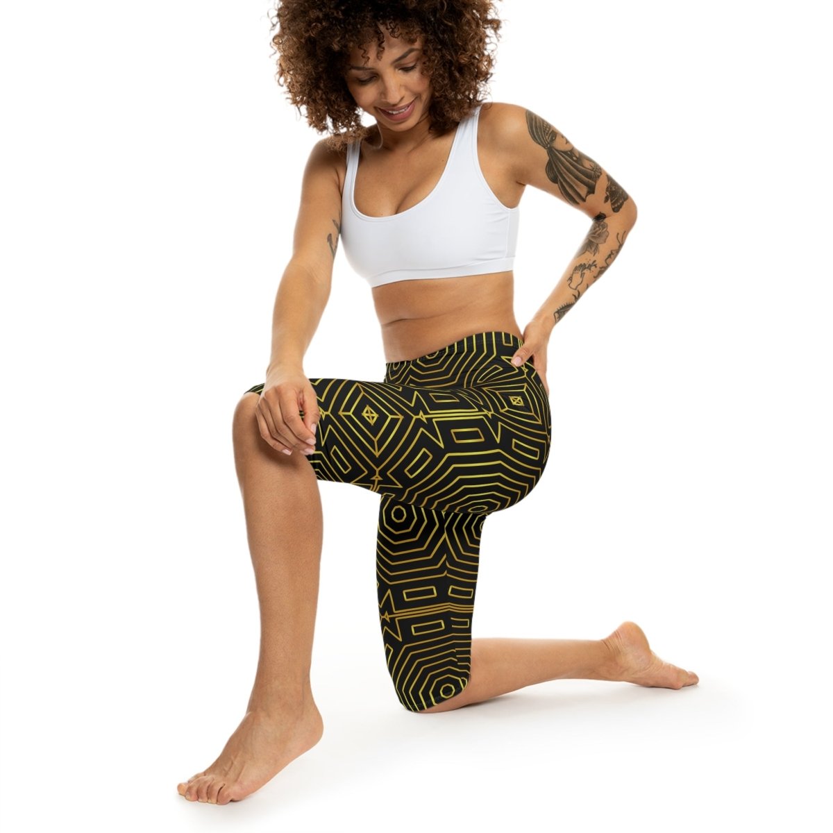 Art Deco Capri Leggings - Earthbound Pacific