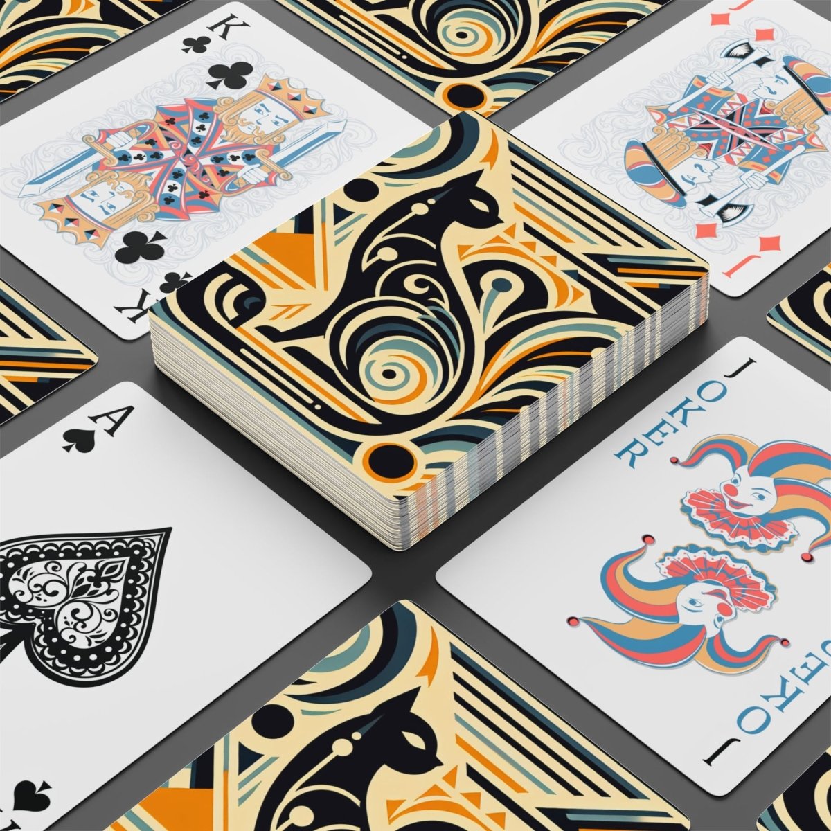 Art Deco Cat Poker Cards Deck 18120848700216749974 Earthbound Pacific
