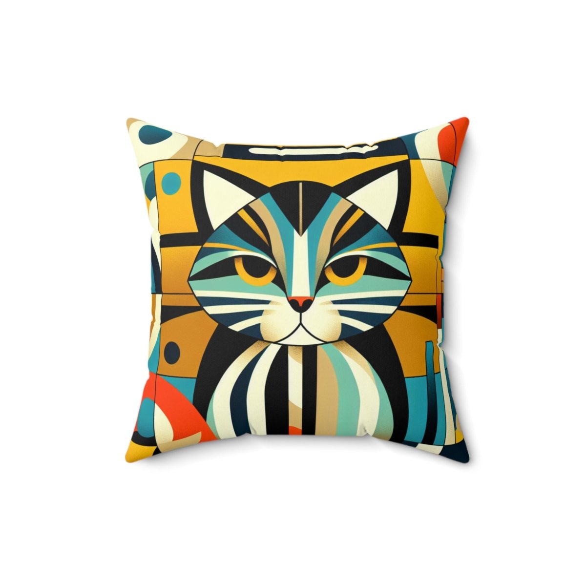 Art Deco Cat Throw Pillow – Stylish Gift for Cat Lovers 99279400909436507938 Earthbound Pacific