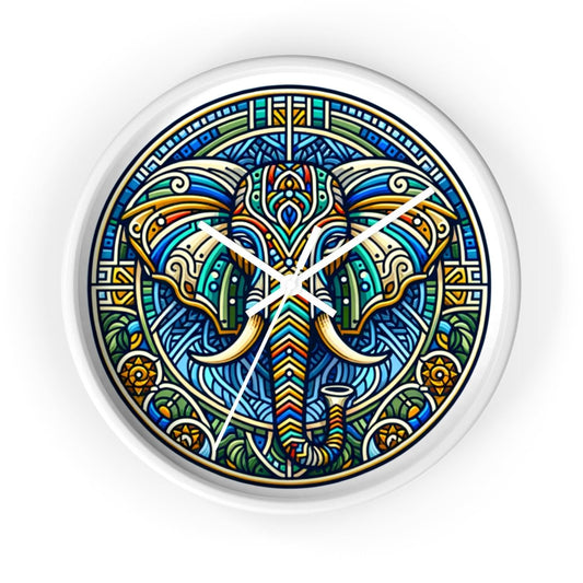Art Deco Inspired Colorful Elephant Wall Clock - Bohemian Home Decor for Animal Lovers 21722550778917378444 Earthbound Pacific