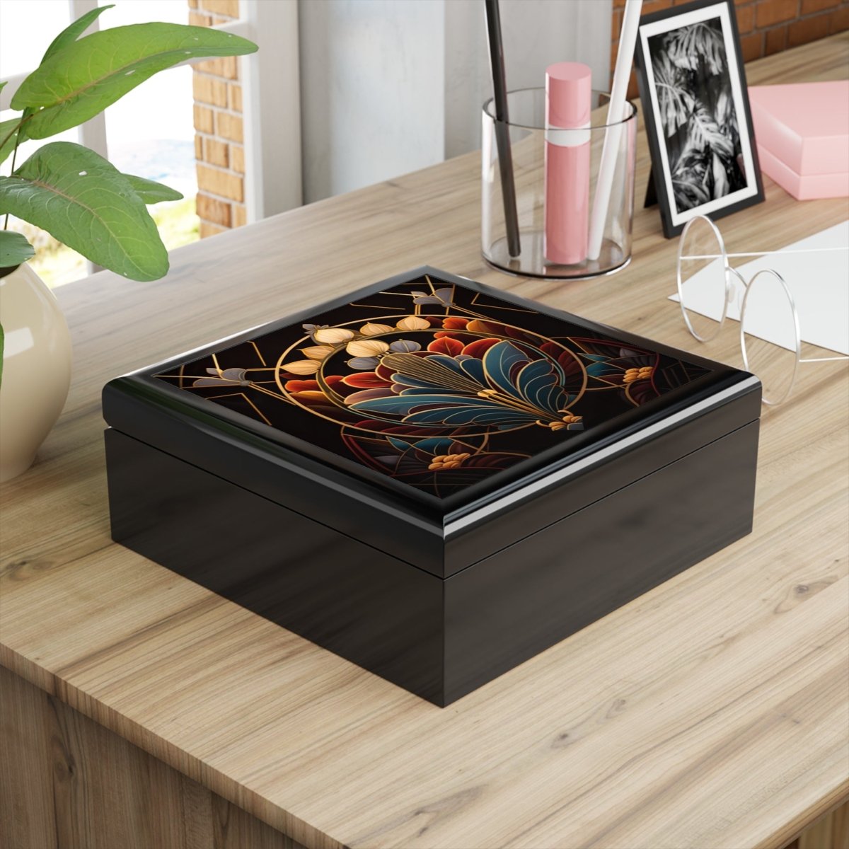 Art Deco Jewelry Box, Vintage Style Trinket Organizer 13183093937949811163 Earthbound Pacific