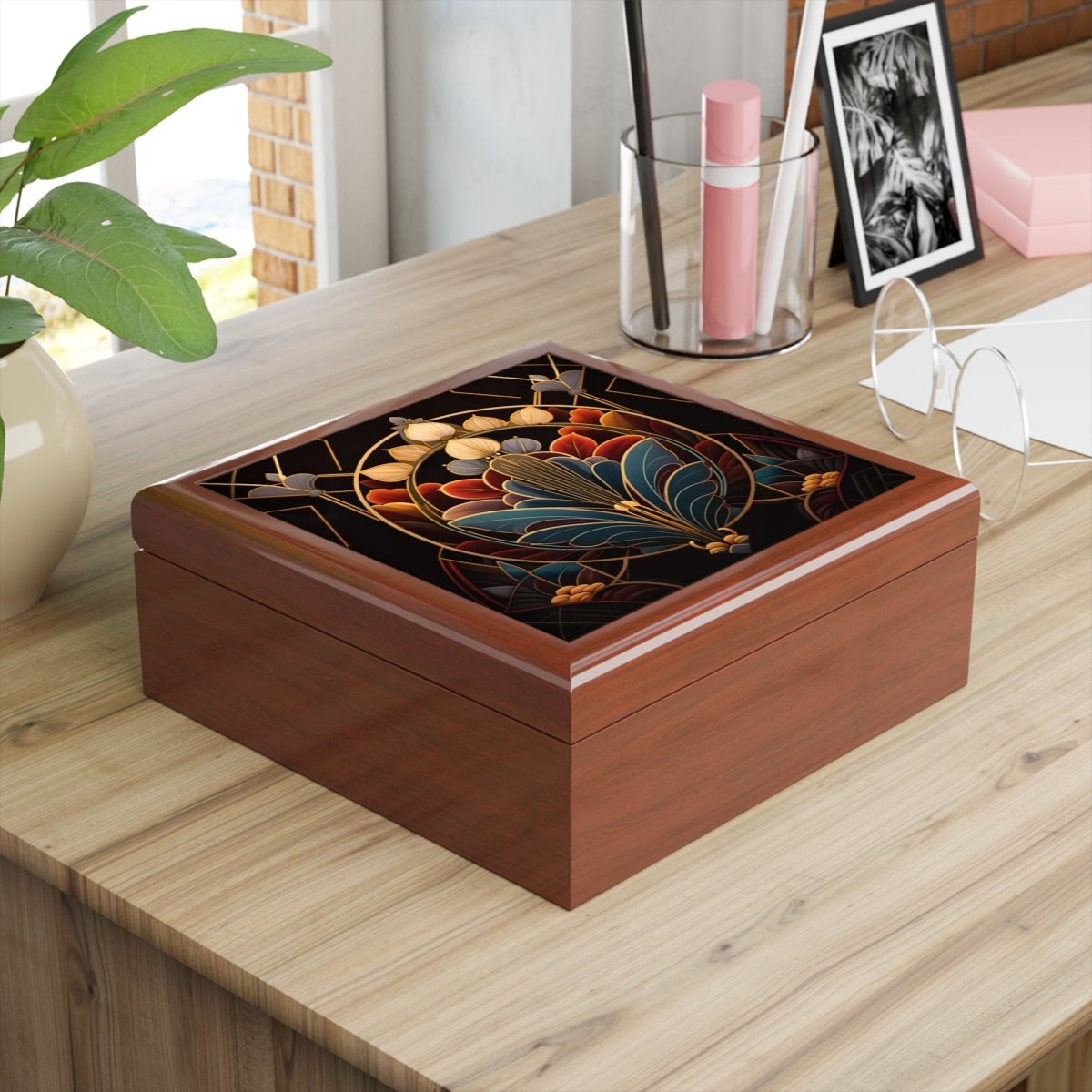 Art Deco Jewelry Box, Vintage Style Trinket Organizer 13183093937949811163 Earthbound Pacific