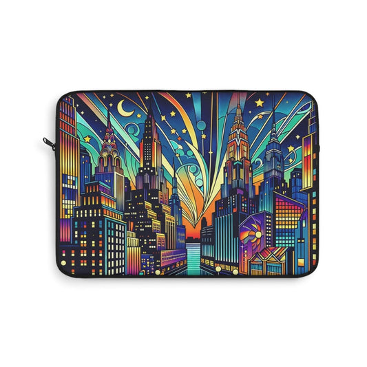 Art Deco New York City Laptop Sleeve - Stylish Protective Cover, Gift for Travelers, Tech Accessories, NYC Skyline Design, Tablet Bag, 26018480698413646819 Earthbound Pacific