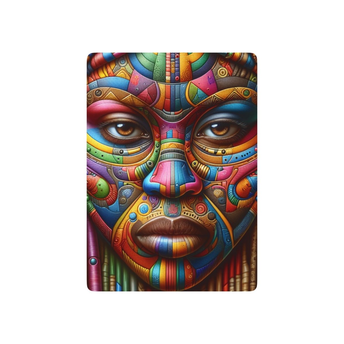 Artistic Colorful African Tribal Face Poker Playing Cards Set, Deck of Cards, Unique Poker Cards, Custom Playing Cards, Fun Card Games, - Earthbound Pacific