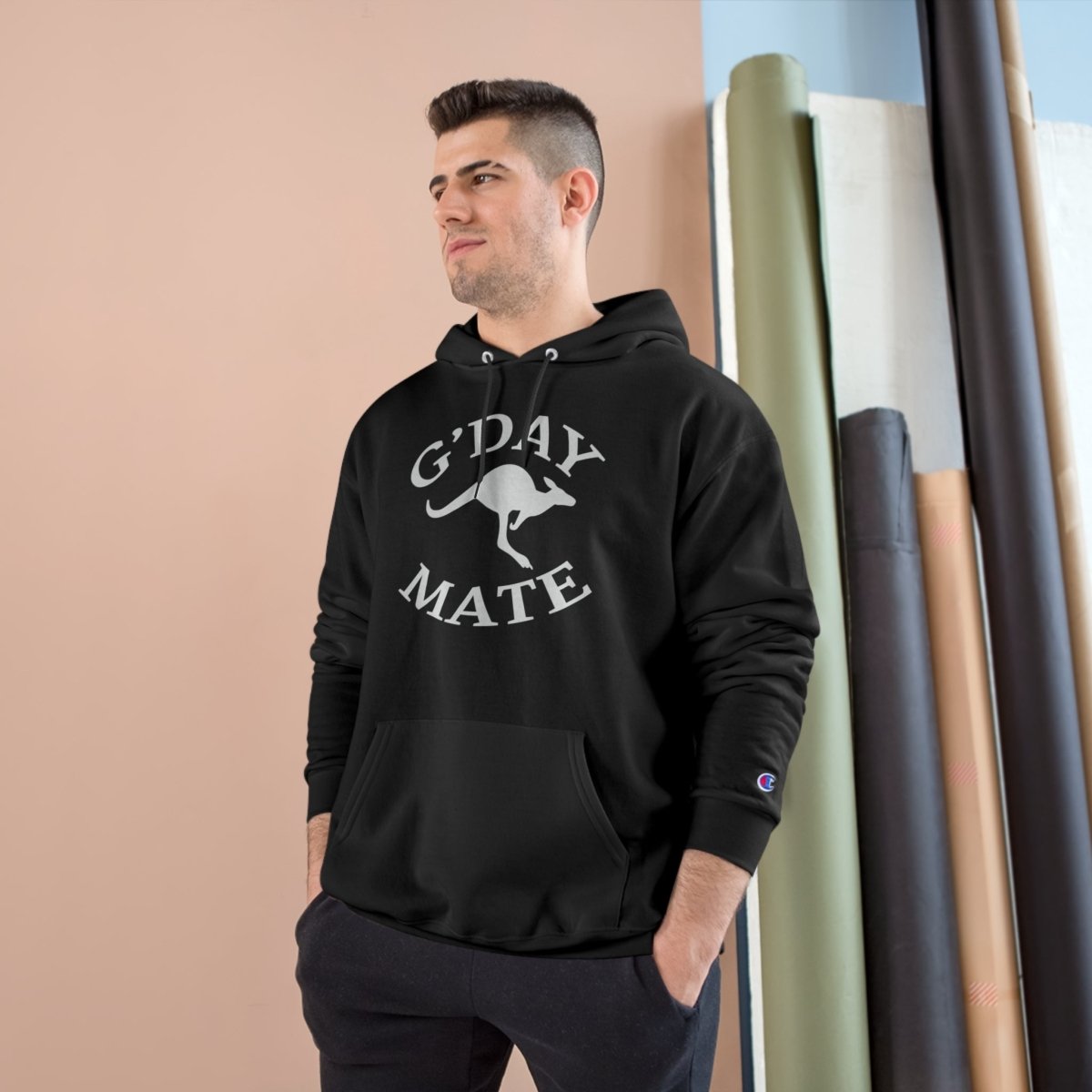 Australian Kangaroo "G'day Mate" Custom Champion Hoodie - Earthbound Pacific