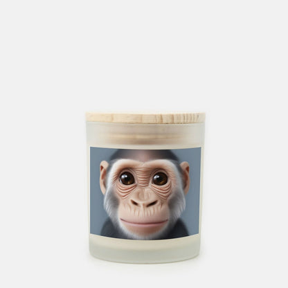 Baby Monkey Candle Frosted Glass (Hand Poured 11 oz) - Earthbound Pacific