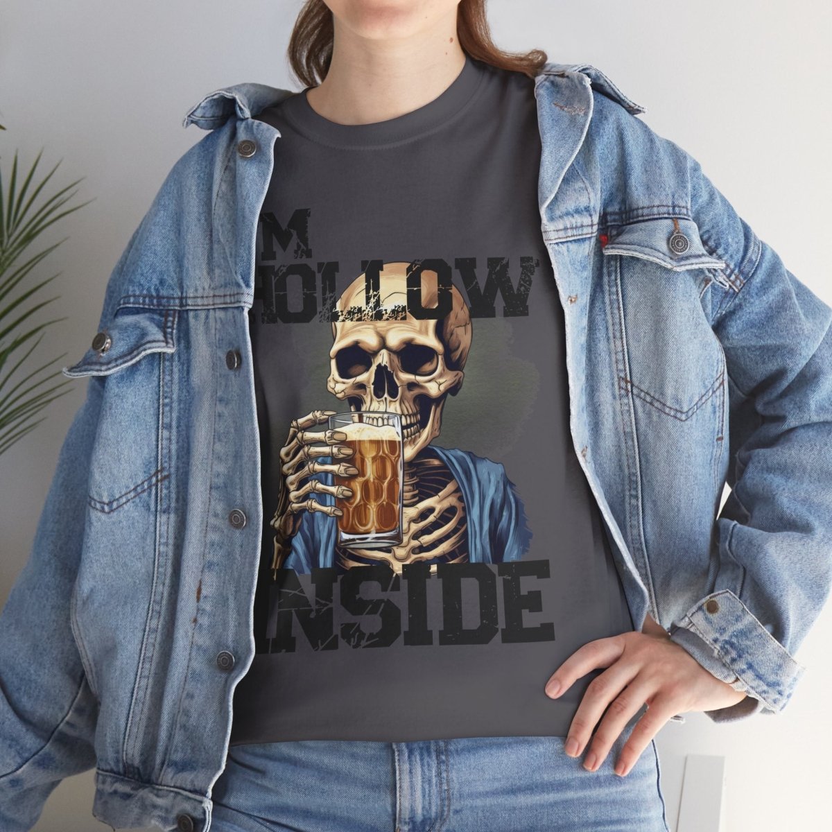 Beer Drinking "I am Hollow Inside" Custom T-Shirt - Earthbound Pacific