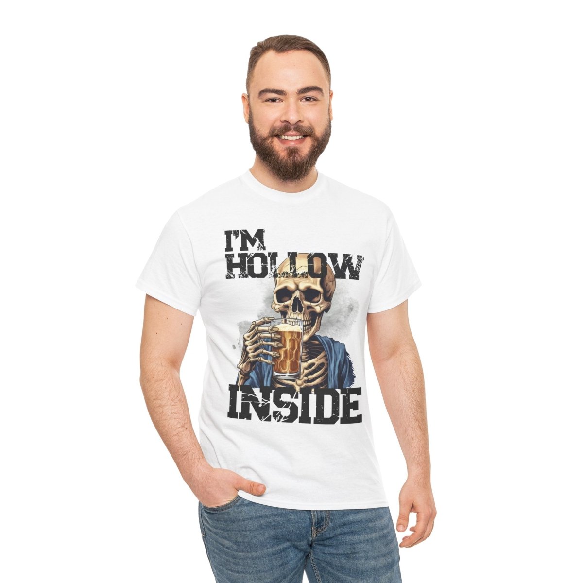 Beer Drinking "I am Hollow Inside" Custom T-Shirt - Earthbound Pacific