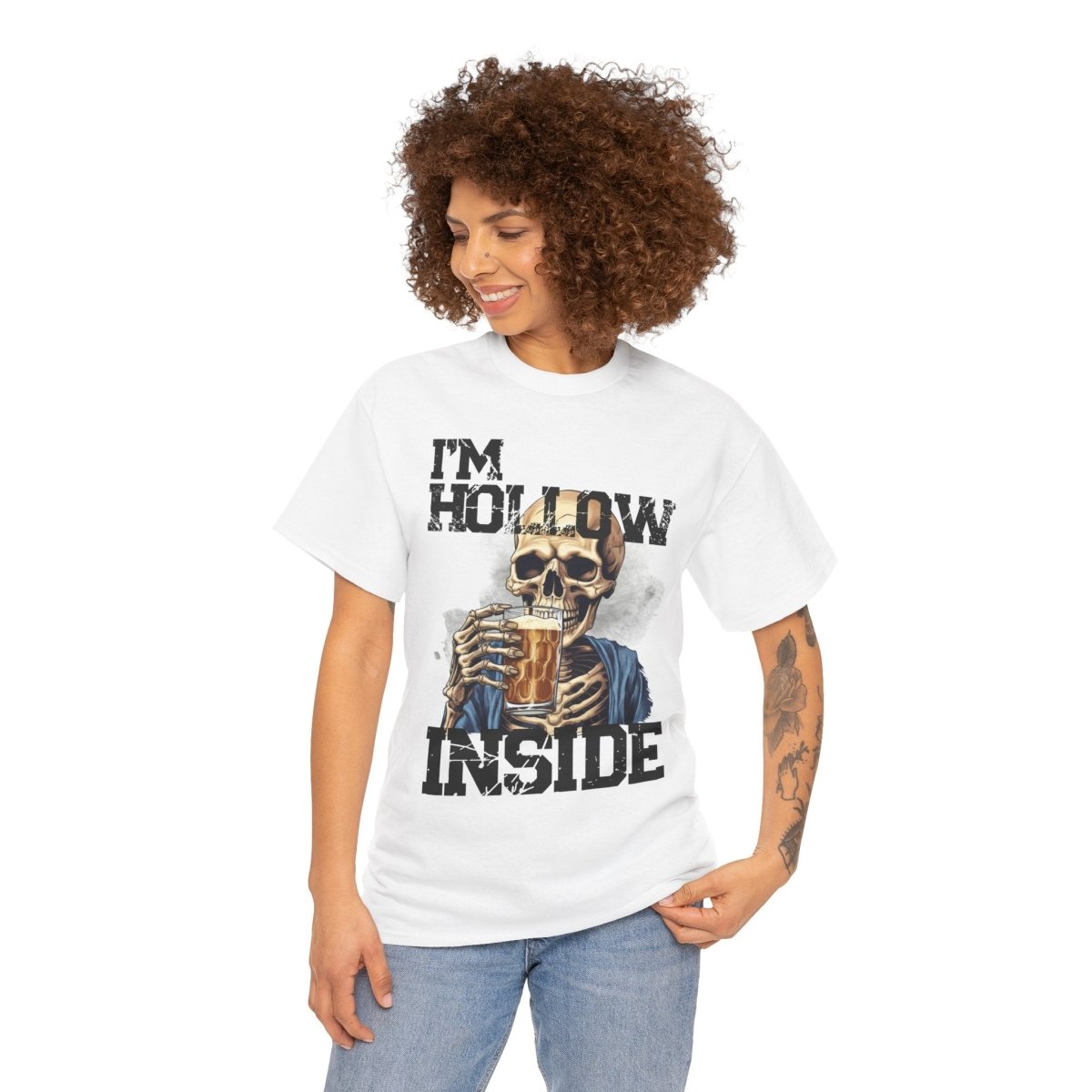 Beer Drinking "I am Hollow Inside" Custom T-Shirt - Earthbound Pacific