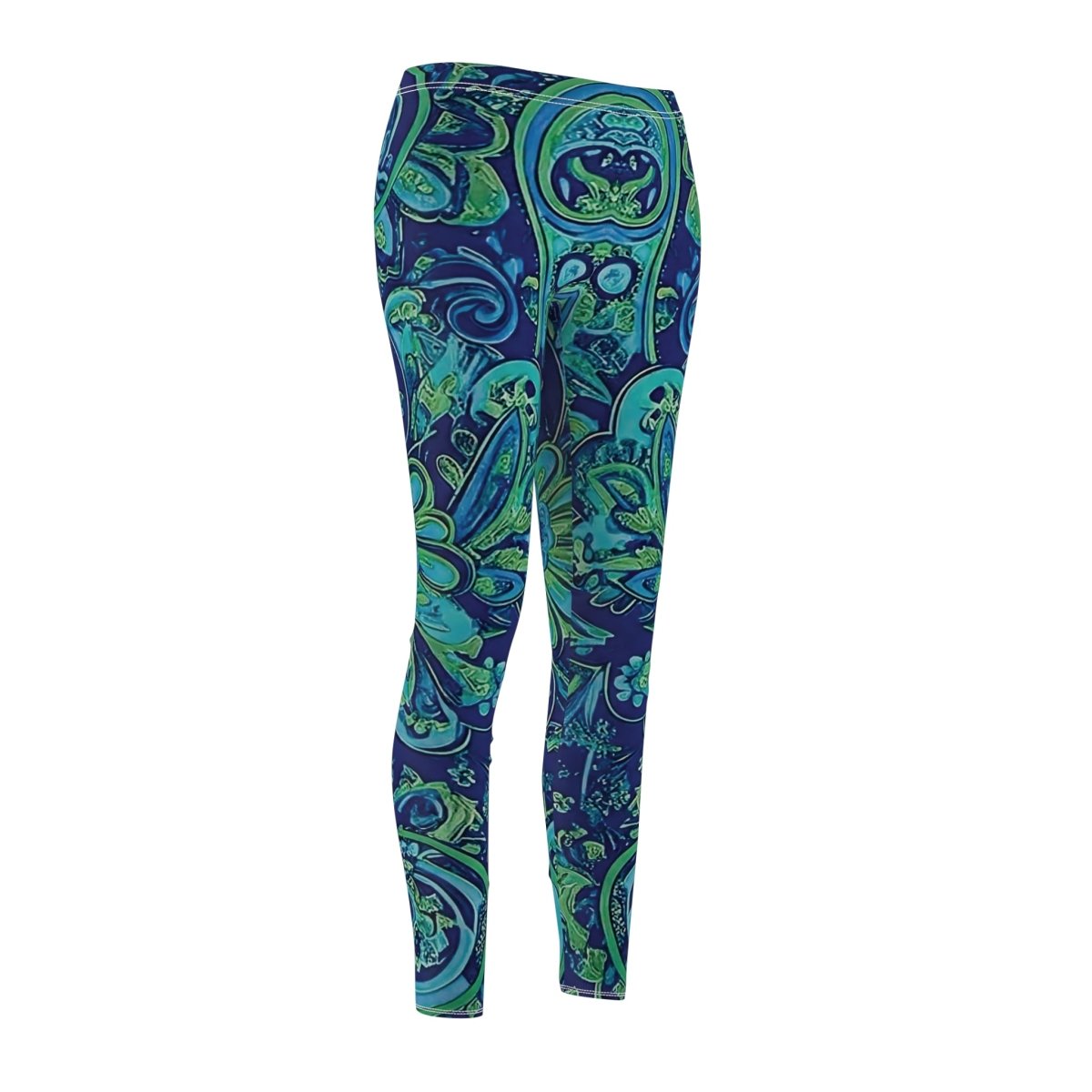 Blue and Green Paisley Leggings 12027893460587870787 Earthbound Pacific
