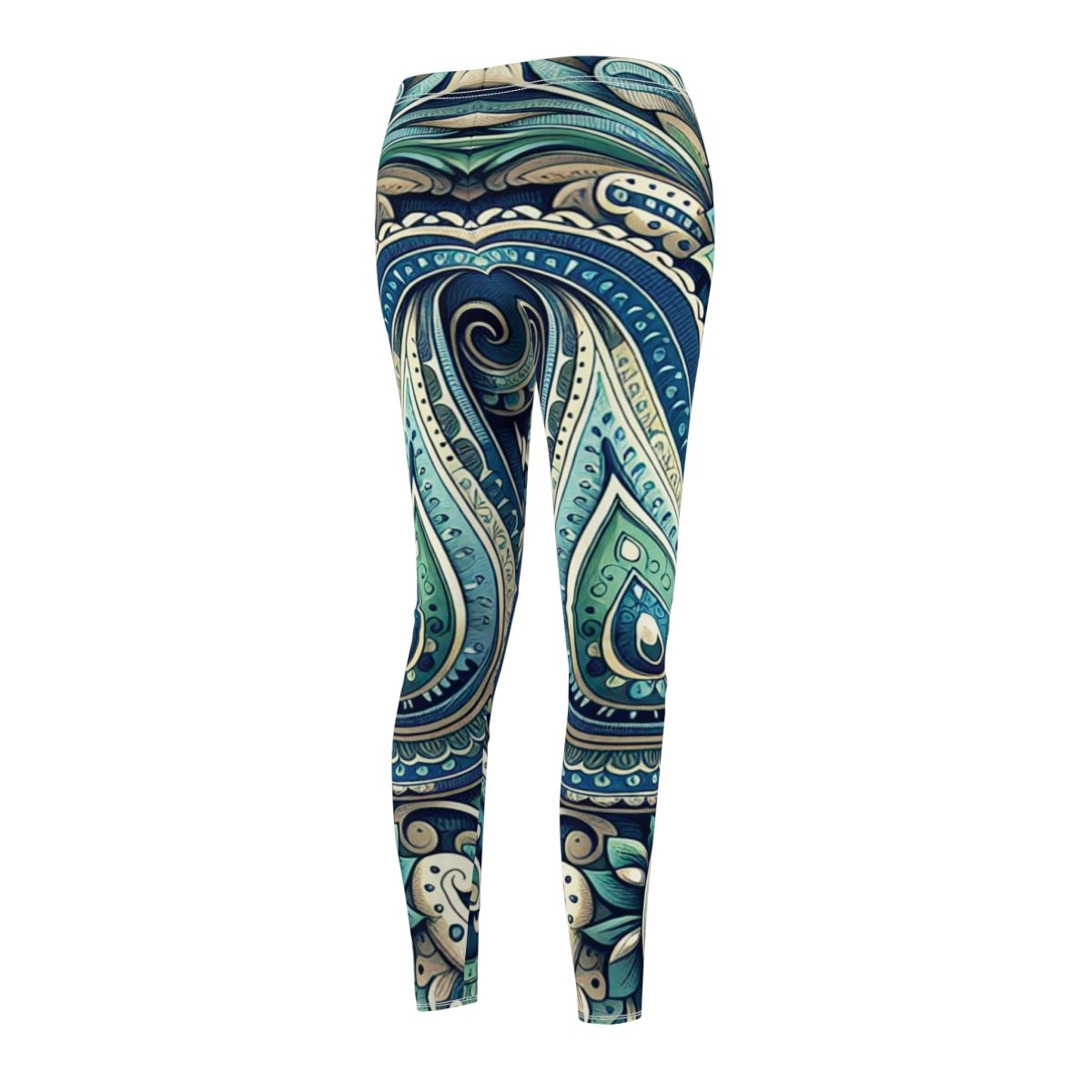 Blue and Green Paisley Leggings - Earthbound Pacific