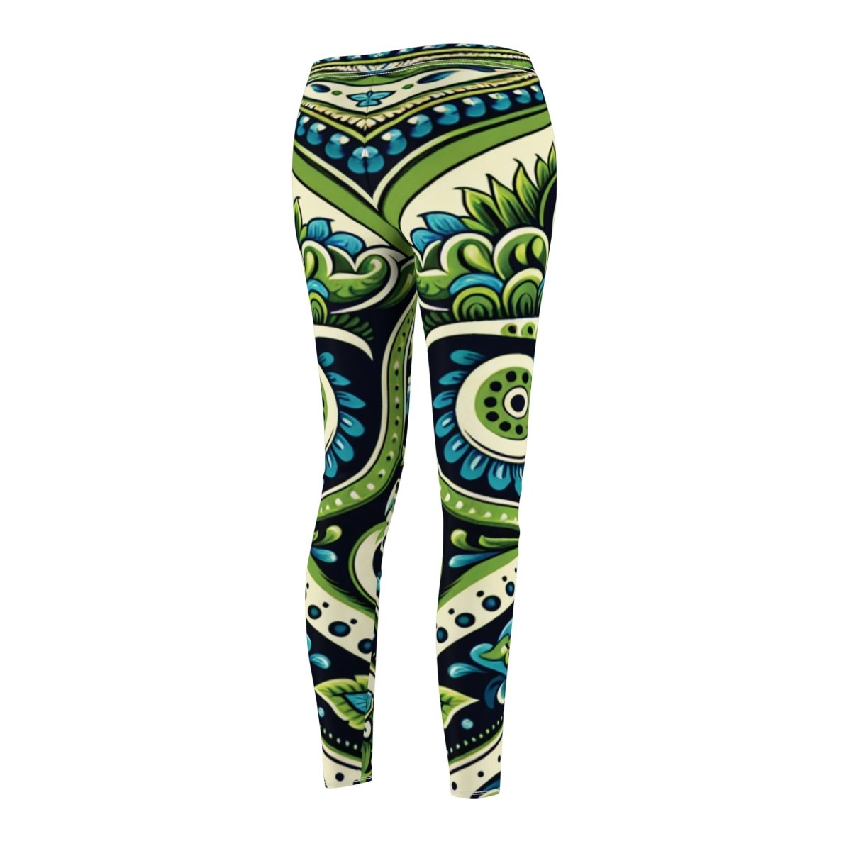 Blue and Green Paisley Leggings - Earthbound Pacific