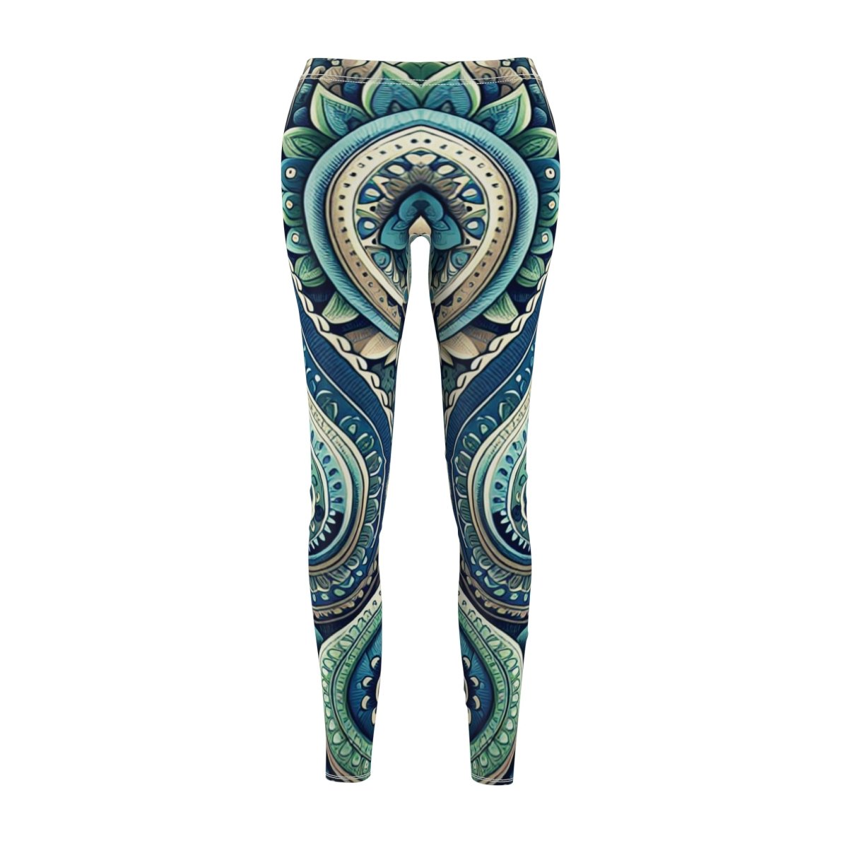 Blue and Green Paisley Leggings - Earthbound Pacific