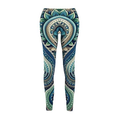 Blue and Green Paisley Leggings - Earthbound Pacific