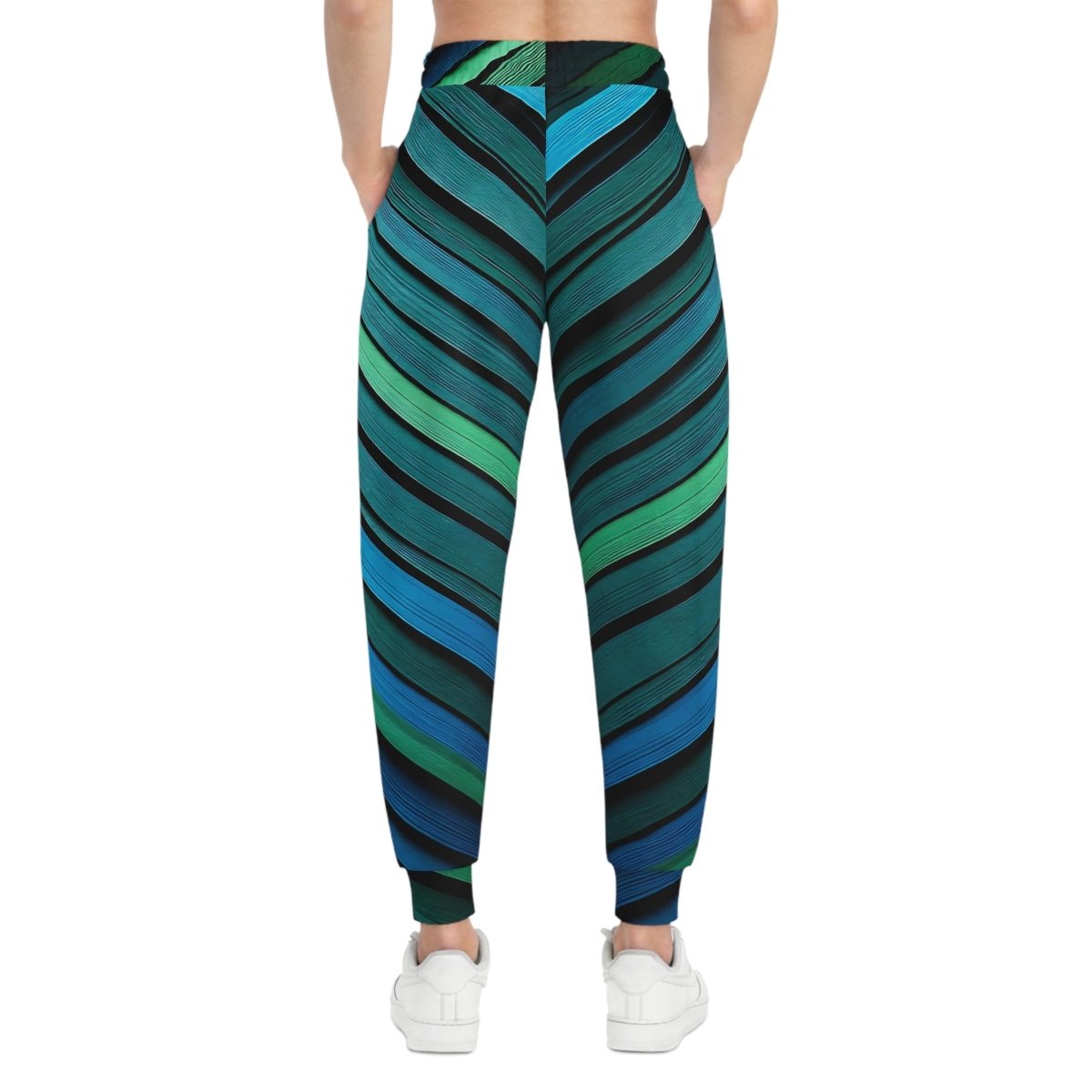 Blue Green Strip Joggers - Earthbound Pacific