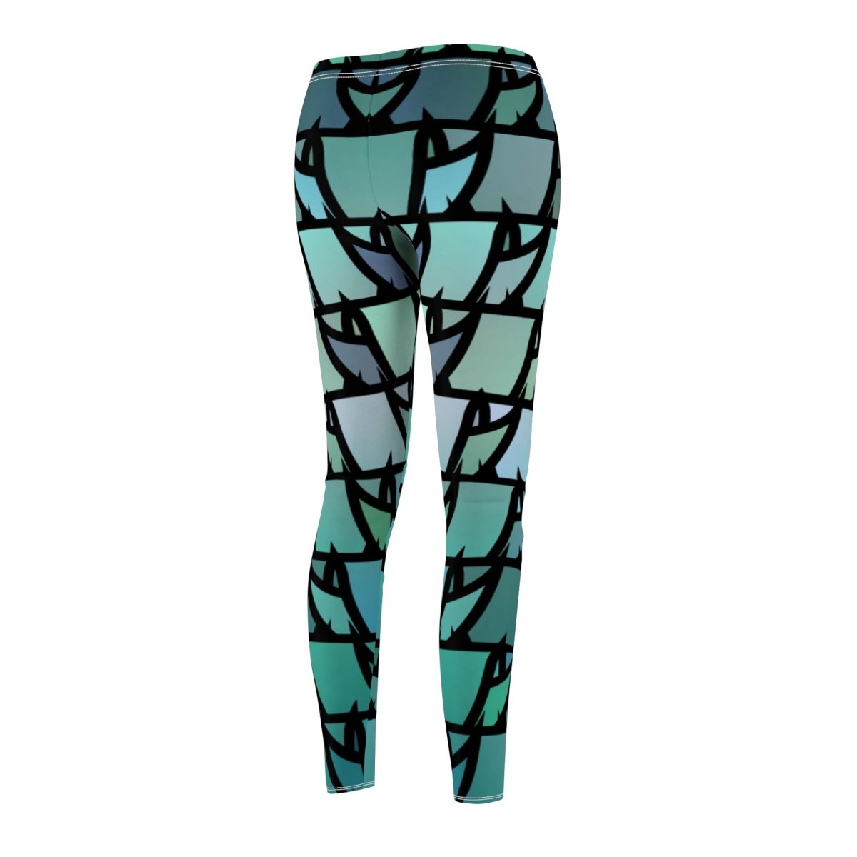 Blue Green Triangle Geometric design Leggings - Earthbound Pacific