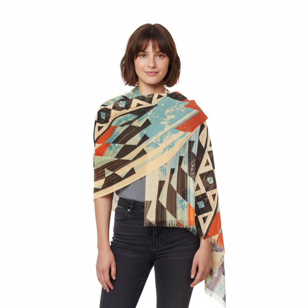Bohemian Light Scarf - Vibrant Aztec Pattern 47363030118654689118 Earthbound Pacific
