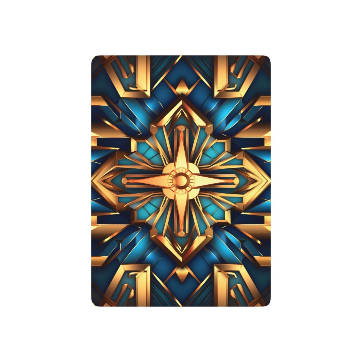 Card Deck, Art Deco Blue & Gold Poker Playing Cards - Fun Game Night Entertainment, Unique Gift Idea, Casino Night Supplies, Deck of Cards - Earthbound Pacific