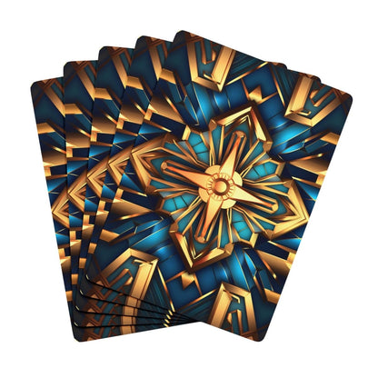 Card Deck, Art Deco Blue & Gold Poker Playing Cards - Fun Game Night Entertainment, Unique Gift Idea, Casino Night Supplies, Deck of Cards - Earthbound Pacific