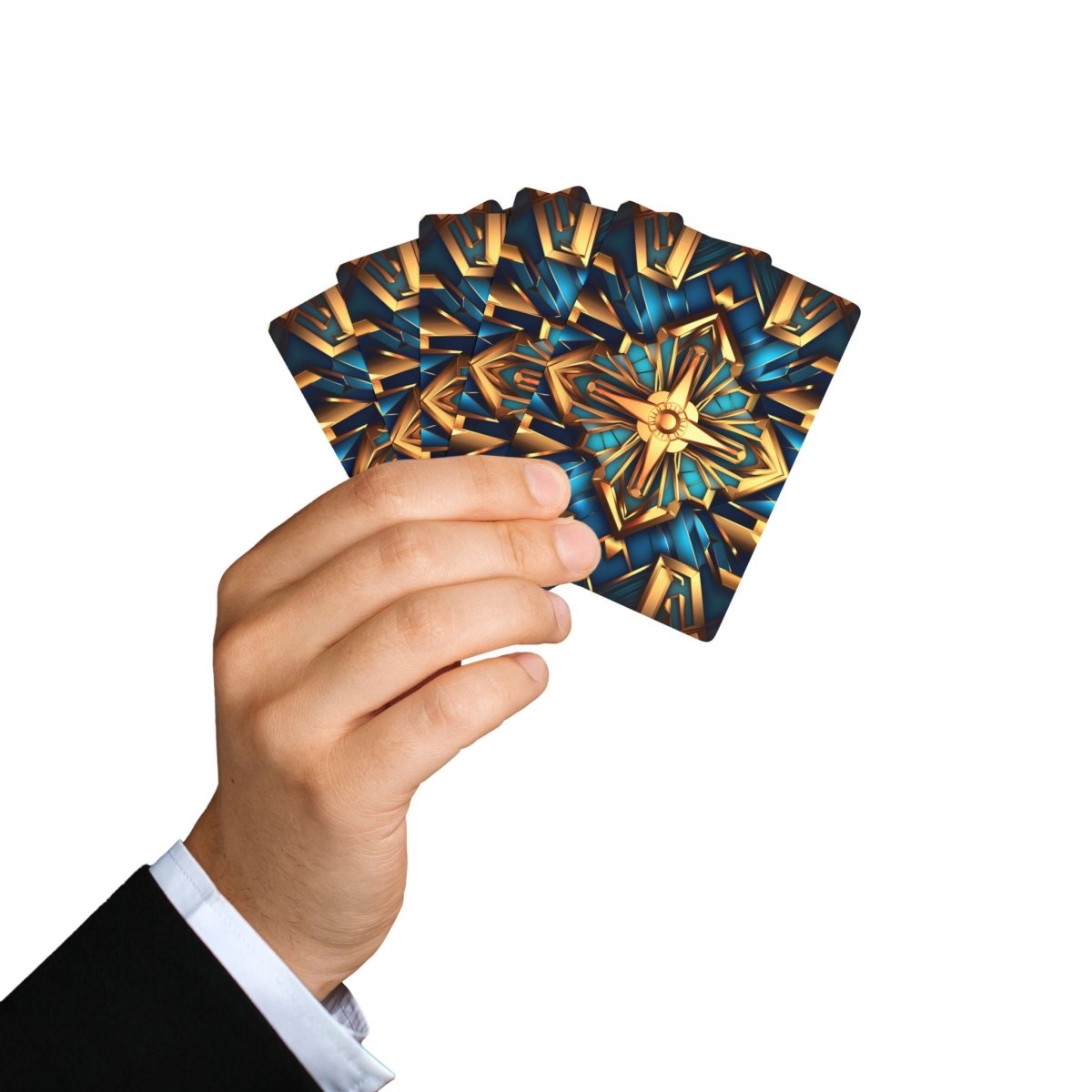 Card Deck, Art Deco Blue & Gold Poker Playing Cards - Fun Game Night Entertainment, Unique Gift Idea, Casino Night Supplies, Deck of Cards - Earthbound Pacific