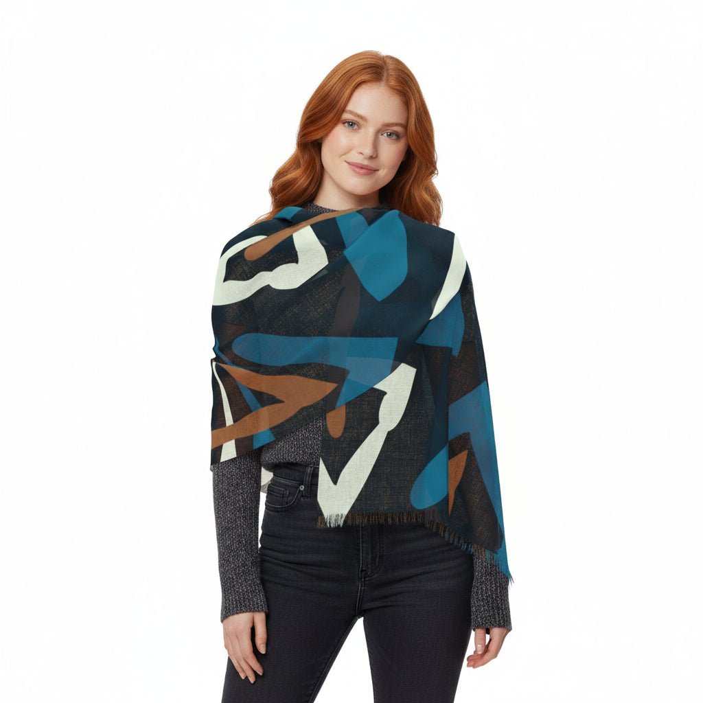 Chic Lightweight Scarf, Abstract Pattern 48832293357997219916 Earthbound Pacific