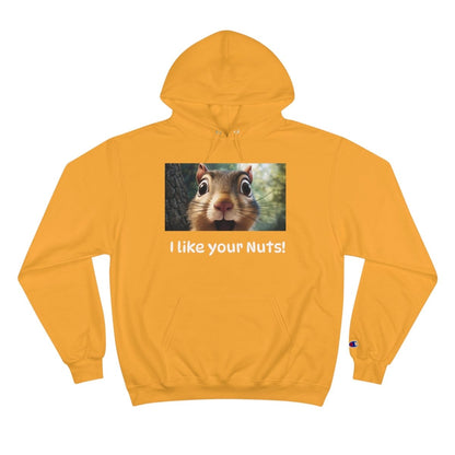 Chipmunk "I like Your Nuts" Custom Champion Hoodie - Earthbound Pacific