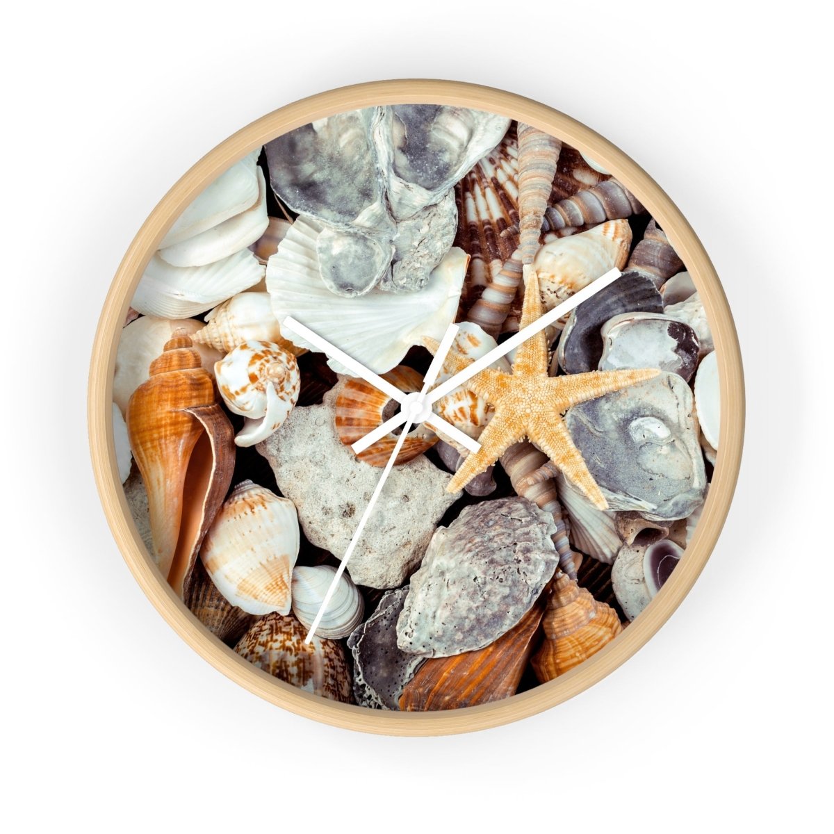Coastal Life Wall Clock - Seashell Design for Beach Lovers 15331357345155670852 Earthbound Pacific