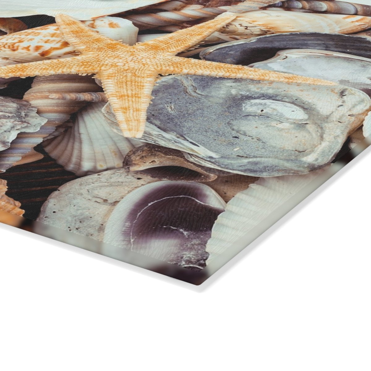 Coastal Seashell Glass Cutting Board - Beach Decor for Home Cooking 77190719336355371801 Earthbound Pacific