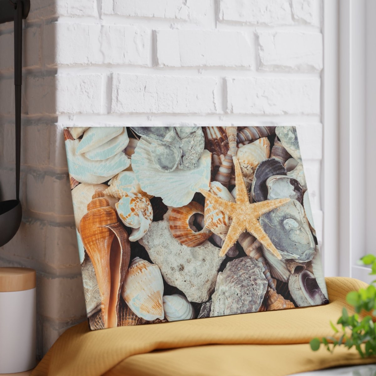 Coastal Seashell Glass Cutting Board - Beach Decor for Home Cooking 77190719336355371801 Earthbound Pacific