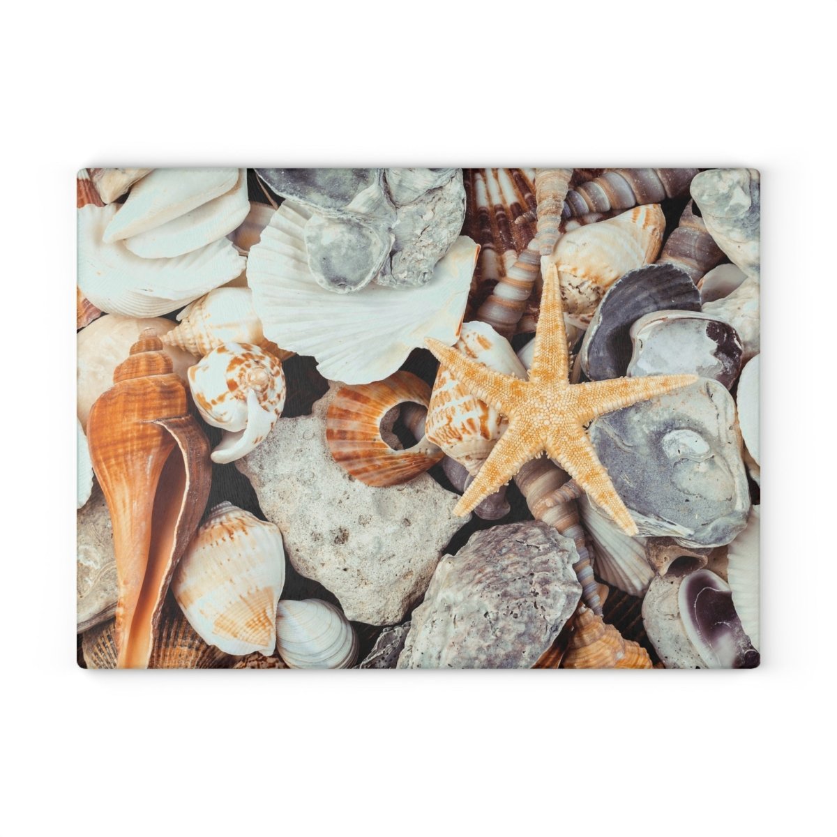 Coastal Seashell Glass Cutting Board - Beach Decor for Home Cooking 80877897914204689201 Earthbound Pacific