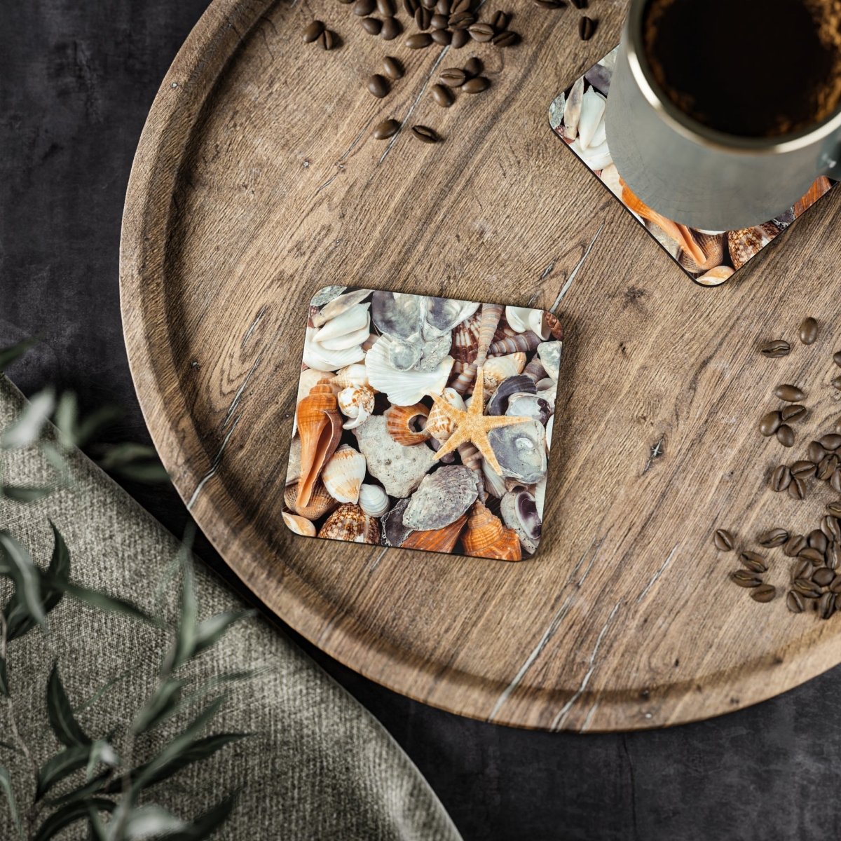 Coastal Themed Coasters - Beach Shell Design for Home Decor 14099152038294155609 Earthbound Pacific