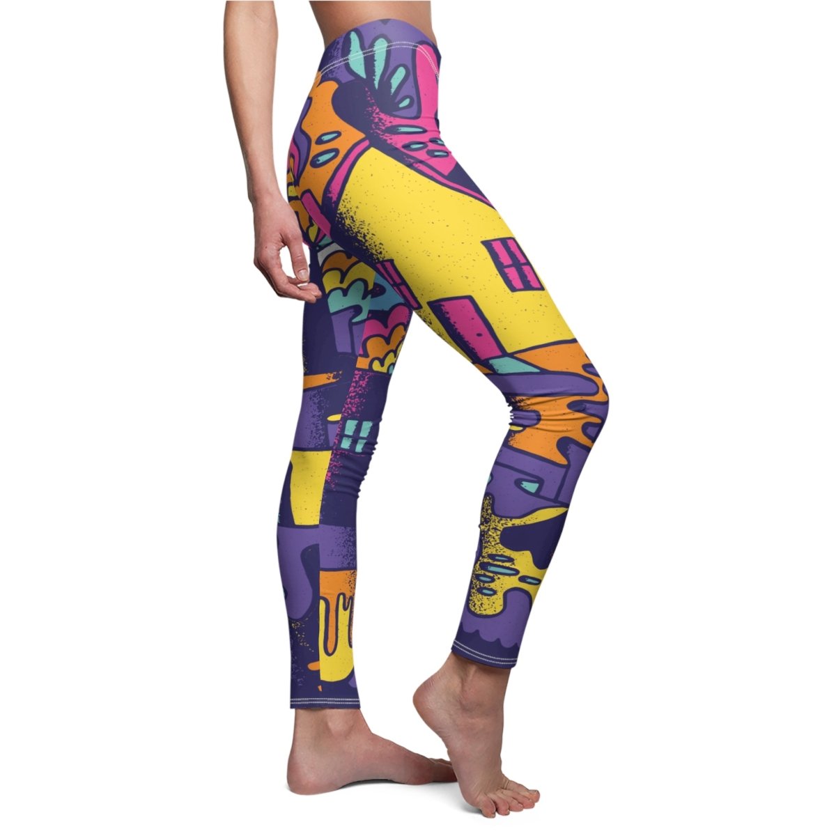 Colorful Abstract Doodle Leggings - Earthbound Pacific