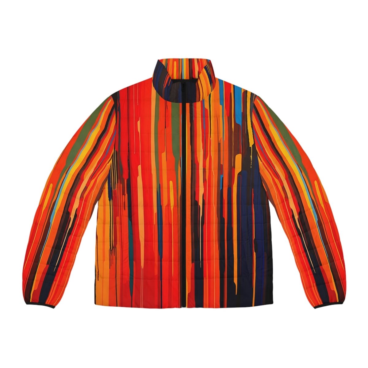 Colorful Abstract Men's Puffer Jacket - Earthbound Pacific