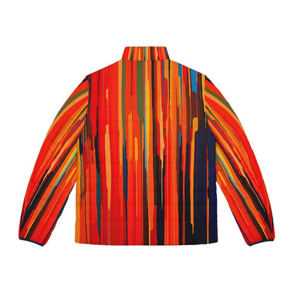 Colorful Abstract Men's Puffer Jacket - Earthbound Pacific