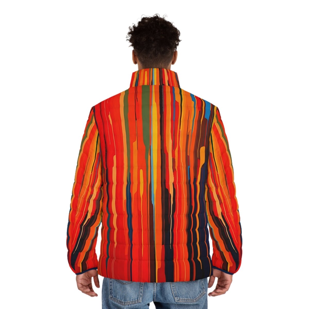 Colorful Abstract Men's Puffer Jacket - Earthbound Pacific