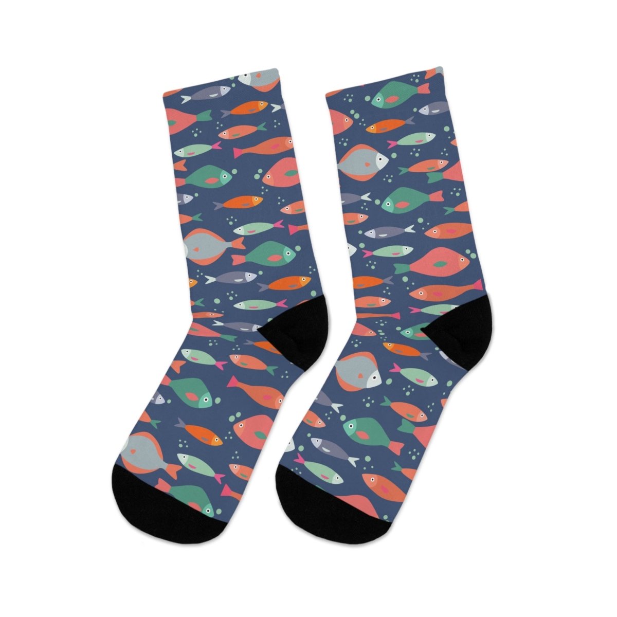 Colorful Fish Pattern Recycled Polyester Socks, Eco - Friendly Gift, Unique Fashion, Sustainable Style 27655405089693185180 Earthbound Pacific