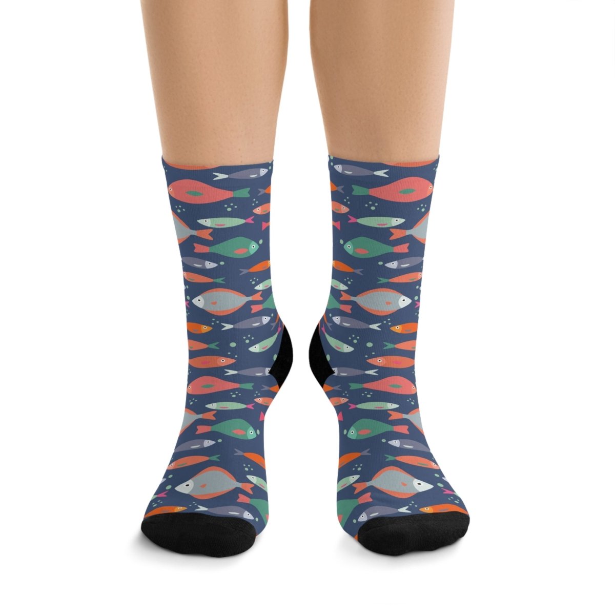 Colorful Fish Pattern Recycled Polyester Socks, Eco - Friendly Gift, Unique Fashion, Sustainable Style 27655405089693185180 Earthbound Pacific