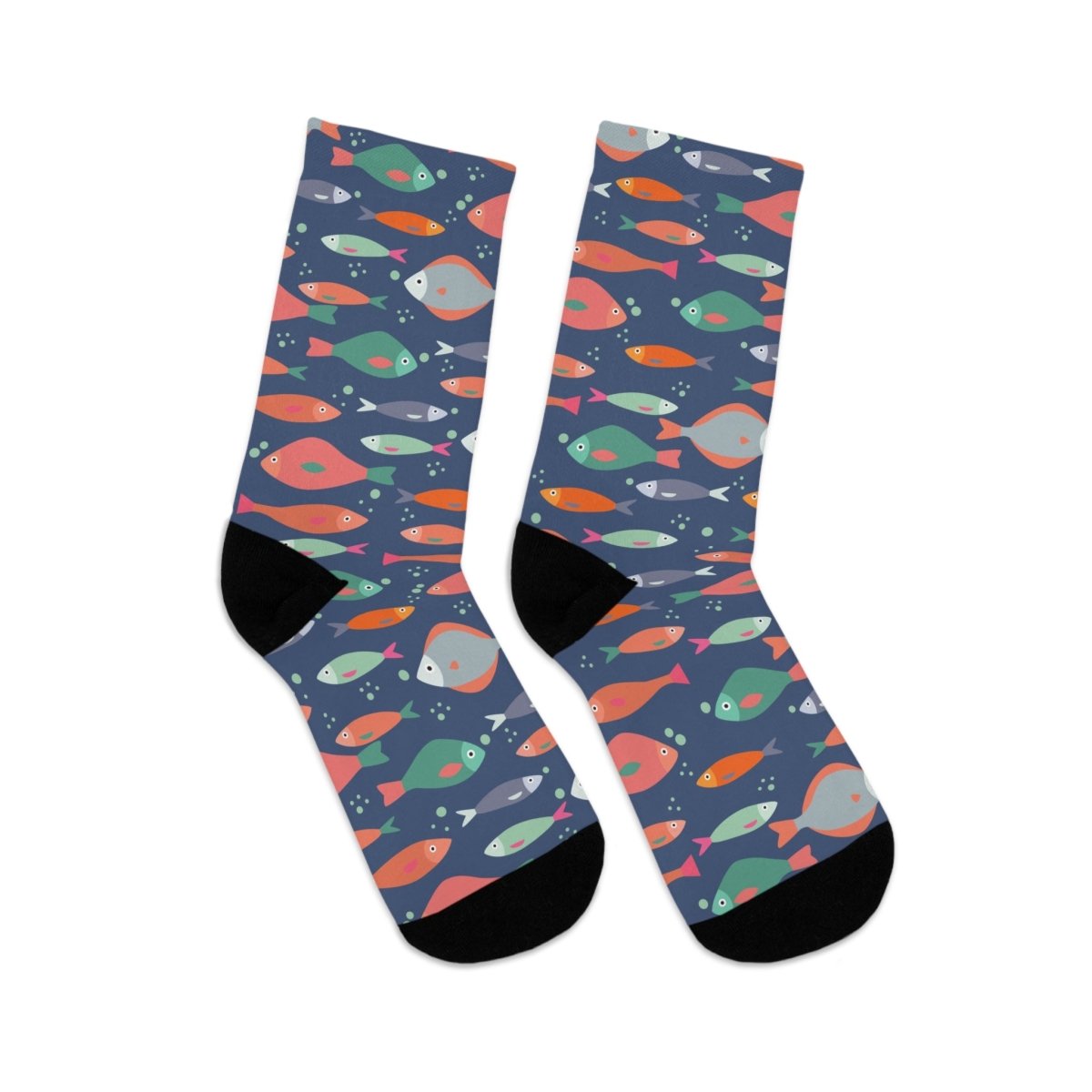 Colorful Fish Pattern Recycled Polyester Socks, Eco - Friendly Gift, Unique Fashion, Sustainable Style 27655405089693185180 Earthbound Pacific