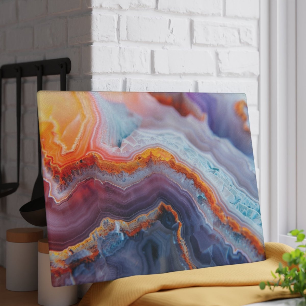 Colorful Geode Design Glass Cutting Board - Unique Kitchen Decor & Gift Idea 45262911137226525625 Earthbound Pacific