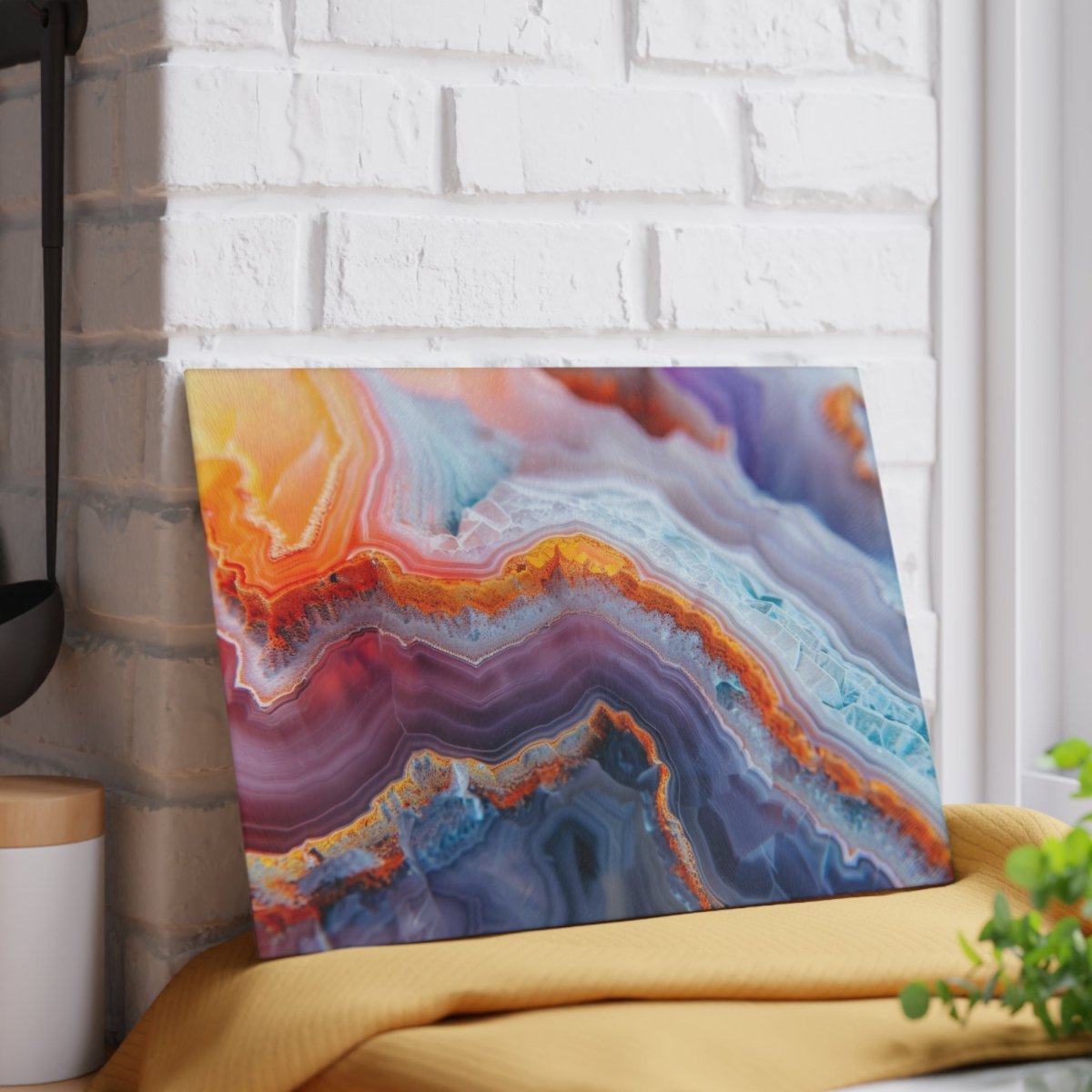 Colorful Geode Design Glass Cutting Board - Unique Kitchen Decor & Gift Idea 45262911137226525625 Earthbound Pacific