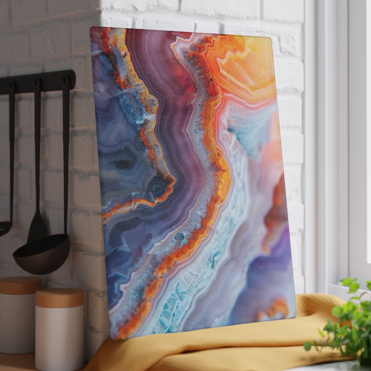 Colorful Geode Design Glass Cutting Board - Unique Kitchen Decor & Gift Idea 45262911137226525625 Earthbound Pacific