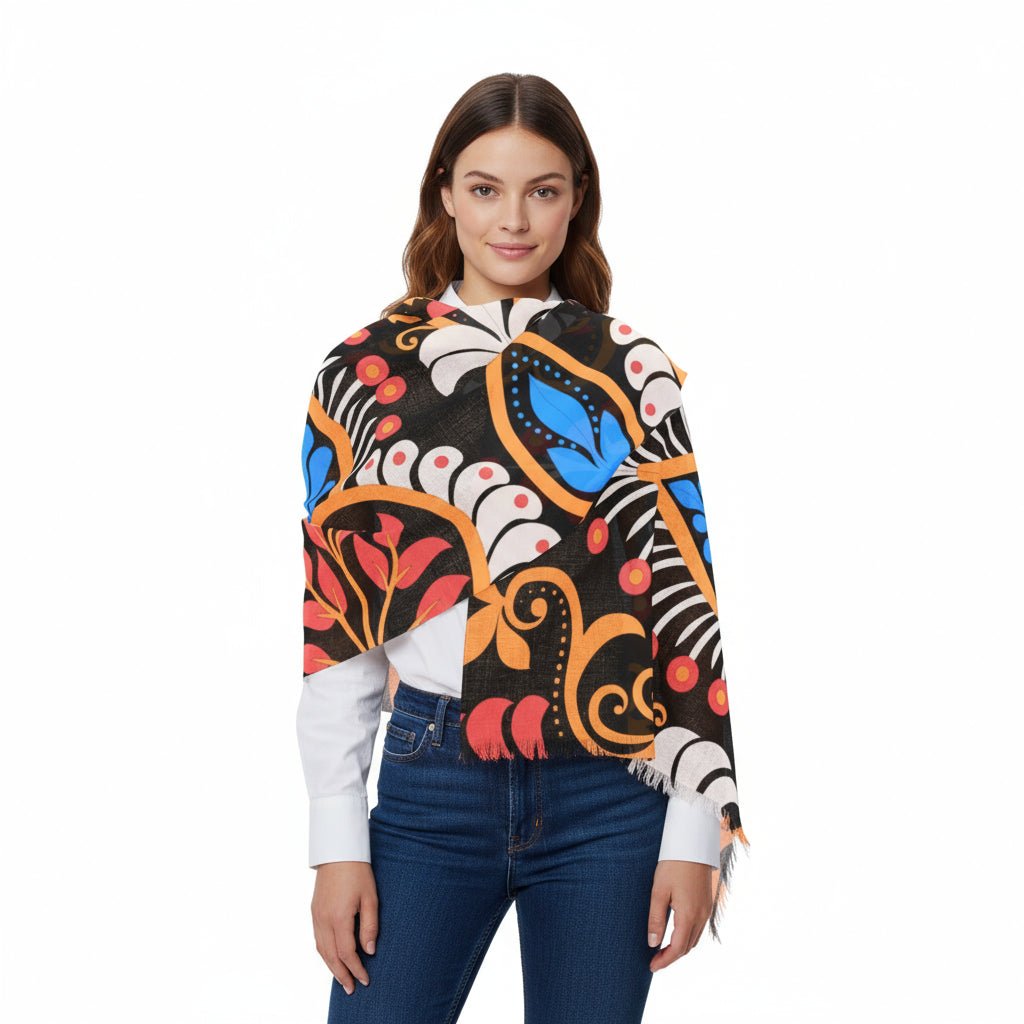 Colorful Geometric Scarf, Lightweight Scarf 25599650149263789686 Earthbound Pacific