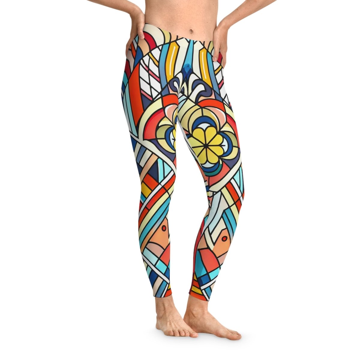 Colorful Geometric Stretchy Leggings 25325631238879973952 Earthbound Pacific