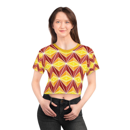 Colorful Moroccan Crop Tee - Earthbound Pacific