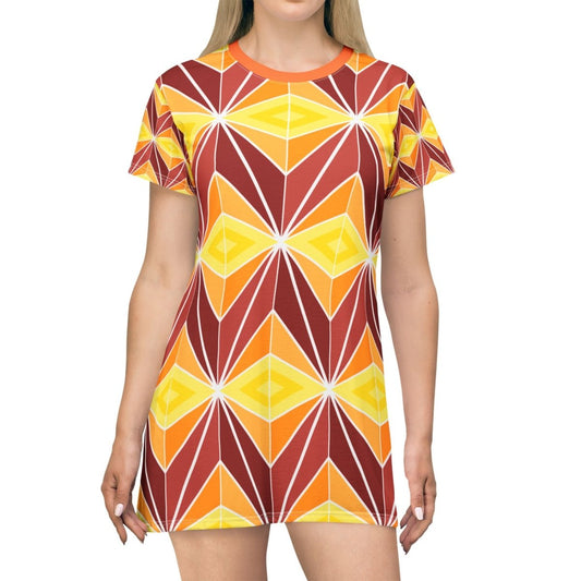 Colorful Moroccan Inspired T-Shirt Dress - Earthbound Pacific