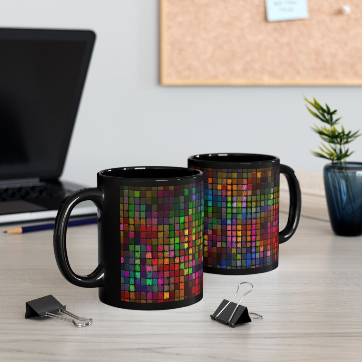 Colorful Mosaic Black Coffee Mug - 11oz & 15oz 97775918845542865703 Earthbound Pacific