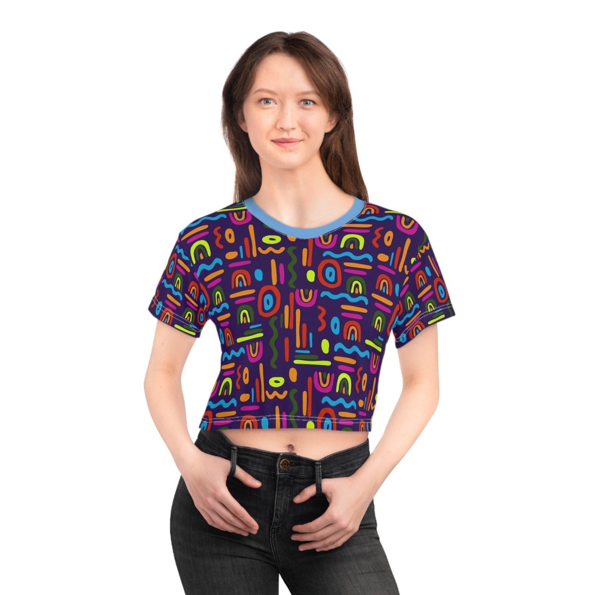 Colorful Squiggly Crop Tee - Earthbound Pacific