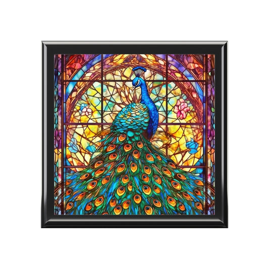 Colorful Stained Glass Peacock Jewelry Box - Elegant Storage for Accessories 24899532734946612821 Earthbound Pacific