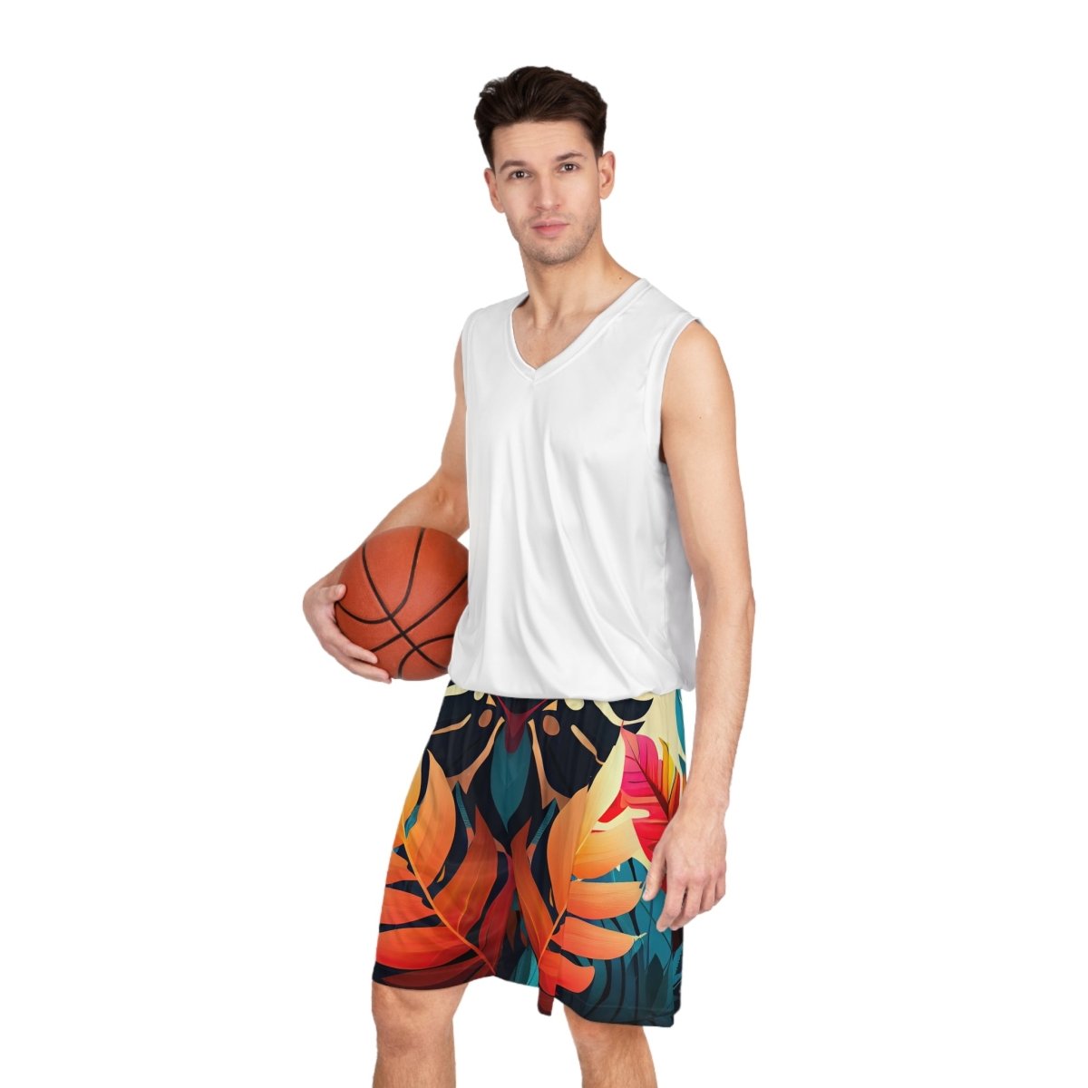 Colorful Tropical Basketball Shorts - Earthbound Pacific